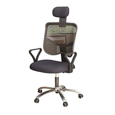 Imagem de UISLA Computador ergonômico giratório de escritório com altura ajustável com encosto de cabeça ajustável no meio das costas para dormitório