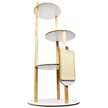 Imagem de Poste arranhador de árvore de gato torre de gato cama de dormir casa de gato com caverna torre de gato centro de atividades poste arranhador de gato brinquedo torre de escalada de gato multicamadas