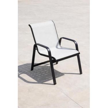 Imagem de Cadeira Lótus Alumínio E Tela Sling Varanda Jardim Piscina - Sarah Móv