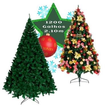 Imagem de Árvore De Natal Pinheiro Grande Luxo Cheia Premium 2.70m 2000 Galhos Verde Tradicional