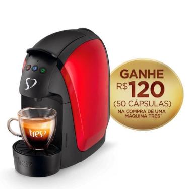 Imagem de Cafeteira Espresso Luna Vermelha Automática - TRES 3 Corações, 110V