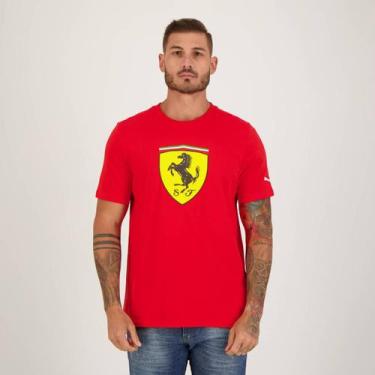 Imagem de Camiseta Puma Scuderia Ferrari Race Big Shield Colored Vermelha