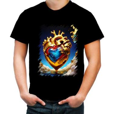 Imagem de Camiseta Colorida Coração De Ouro Líquido Gold Heart 4 - Kasubeck Stor