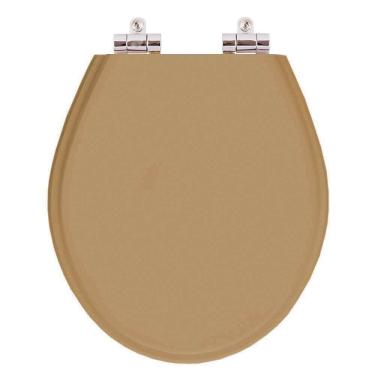Imagem de Assento Sanitario Poliester com Amortecedor Ravena Bege Castor para bacia Deca