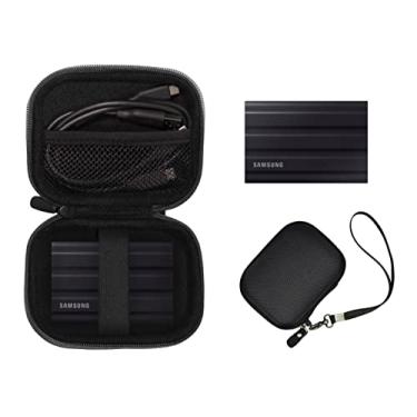 Imagem de Getgear Capa SSD portátil compatível com Samsung T7 Shield 1TB, 2TB, 4TB SSD portátil, organizador para SSD e cabo (preto)