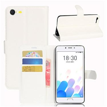 Imagem de MEIZU Capa carteira E2, capa carteira flip de couro PU premium com compartimento para cartão, suporte e fecho magnético [capa interior à prova de choque de TPU] Compatível com MEIZU E2