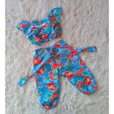 Imagem de Conjunto Menina Infantil Ciganinha Temático Ariel a Pequena Sereia - E