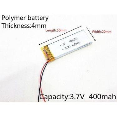 Imagem de Bateria 3,7v 400mah  4mm X 20mm X 50mm - bgb