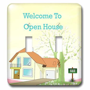 Imagem de 3dRose lsp_210599_2 Impressão de corretores de imóveis Open House com árvore e sinal de venda interruptor duplo