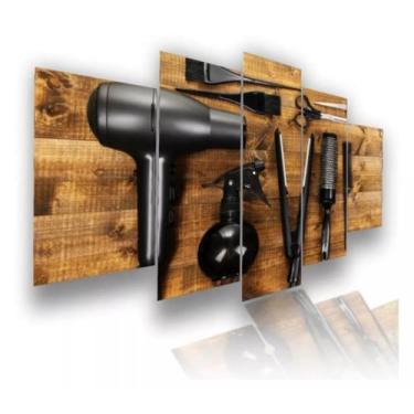 Imagem de Kit Quadros Decoração Salão Beleza Prancha Secador" - iron tech