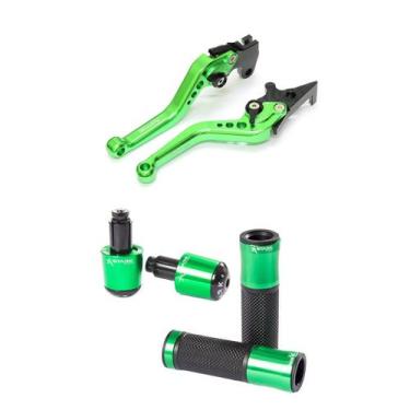 Imagem de Kit Manopla Peso Retrovisor Manete Lander Tenere Fazer Motocicleta - N