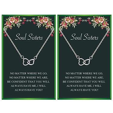 Imagem de Your Always Charm Colar Amizade BFF para 2 Presentes de Amizade para Mulheres, Presente de Aniversário de Melhor Amizade para Mulheres Colar Combinando para Bff, adjustable, Zinco, Sem Pedra Preciosa