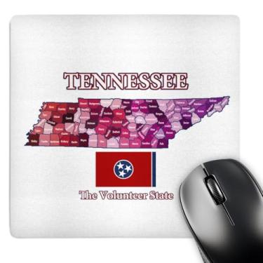 Imagem de Mouse pad com acabamento fosco 3D Rose"Flag and County Map of Tennessee with State Name and Nickname" - 20,32 x 20,32 cm - mp_217295_1