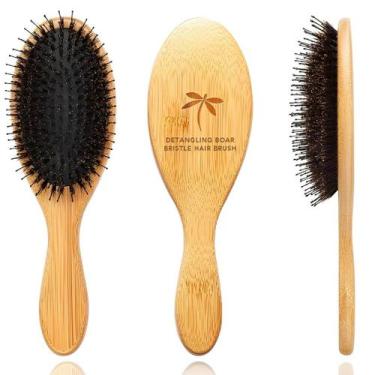 Imagem de Escova de Cabelo Belula com Cerdas de Javali - Para Homens e Mulheres
