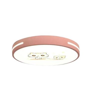 Imagem de Luminária Plafon Led 24W Infantil Luz 3em1 Quarto Criança - LED+, ROSA