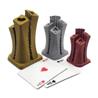 Imagem de Troféus Para Poker Decorativo - Kit 3 Unid - Torres de Naipes - 3D Thi