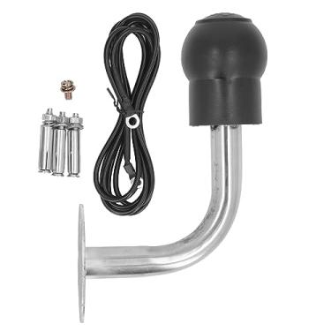 Imagem de Bola de Descarga Estática do Corpo, Bola de Aço Inoxidável para Uso Mais Longo para Descarregar Eletricidade Estática, Com Instalação de Haste de Aterramento Galvanizado e