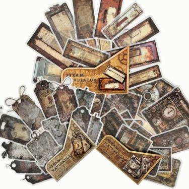 Imagem de 90 peças adesivos de materiais de scrapbook para diário vintage Washi Paper Stickers Bullet Junk Journals Supplies Note Decor Planner Adesivo autoadesivo para scrapbook artesanato DIY