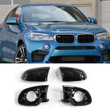 Imagem de Capa de proteção traseira para carro compatível com X6 F16 2015-2019 Kit de carroceria de acabamento de capa de espelho lateral acessórios de carro