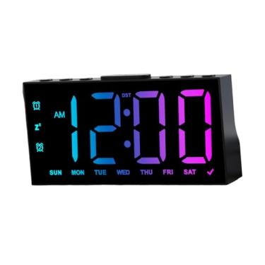 Imagem de Generic Despertador digital LED com visor semanal, presente de inauguração de casa portátil com números grandes, relógio de mesa para enfeite de quarto