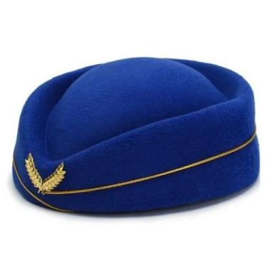 Imagem de Boina De Lã Da Moda Feminina, Chapéu De Aeromoça, Boné Uniforme Femini