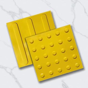 Imagem de Piso Tátil Alerta Direcional 16Pçs Pvc 25X25 Cores Total 1M