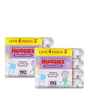 Imagem de Kit 2 Lenços Umedecidos Huggies 192 Unidades Cada