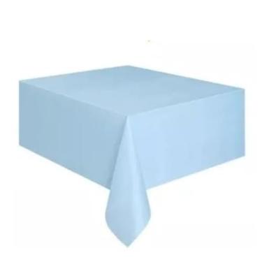 Imagem de Kit 10 Toalhas Plástica de Mesa Para Convidados 78x78cm(Azul Claro)
