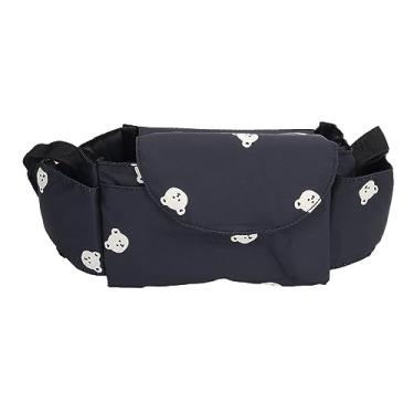 Imagem de Bolsa de carrinho de bebê elegante portátil portátil de grande capacidade múltipla compartimentos para carrinho de carrinho infantil bolsa de viagem com tecido de poliéster de (Preto)