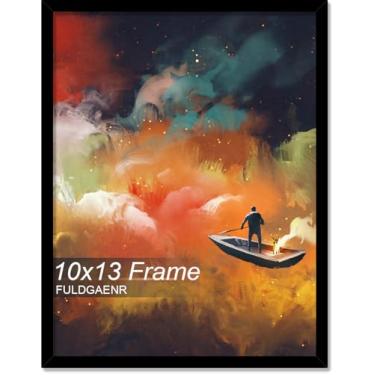 Imagem de FULDGAENR Porta-retrato de 25,5 x 33 cm, molduras pretas para certificado de pôster de foto de 25,4 x 33 polegadas, moldura de parede/mesa de alta transparência com visor vertical horizontal (preto |