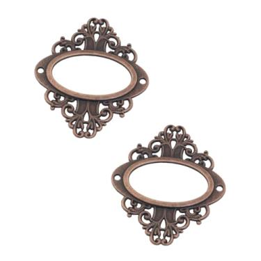 Imagem de DGHAOP Suporte de etiqueta de gaveta retrô de 5 peças com parafusos de montagem, moldura de metal, suporte de cartão de visita de liga de zinco