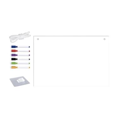 Imagem de oshhni Quadro branco para apagamento a seco, quadro de escrita, decoração portátil, reutilizável, acrílico, branco suspenso para parede, cozinha, casa, sala
