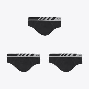 Imagem de Kit 3 Cuecas Lupo Slip Microfibra Sem Costura 00691-103, Preto, G
