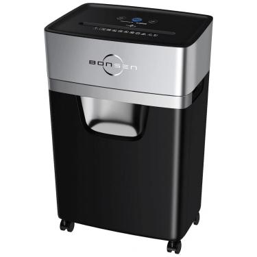 Imagem de Fragmentadora de Papel e CD com Corte Cruzado, 16 Folhas, Silenciosa, 110V BONSEN S3102, Preta