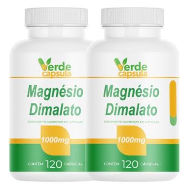 Imagem de Kit 2 Magnésio Dimalato 1000mg 240 Cápsulas - Malato de Magnesio - Suplemento Alimentar em Cápsulas - Verde Cápsula