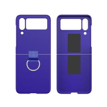 Imagem de Para Samsung Galaxy Z Flip 5 4 3 Capa macia com suporte de anel de silicone líquido para Samsung Z Flip5 Capa traseira com suporte, KleinBlueZH, para Samsung Z Flip 4