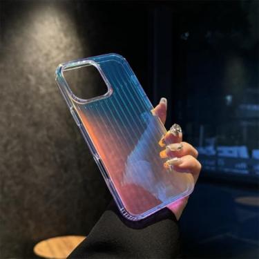 Imagem de HJZSZX Capas para iPhone 16 Pro Max Aurora Gradient Laser Hard PC TPU Magnetic Case (para iPhone 16 Pro Max/Laser JD WN)
