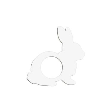 Imagem de Porta Guardanapo Coelho Kit 4 Peças 8cmx8cm - Cria Arte Laser Branco