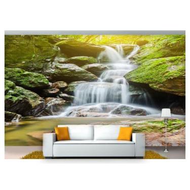 Imagem de Papel De Parede Cachoeira Natureza Mata 3D 6M² Nch123 - Você Decora