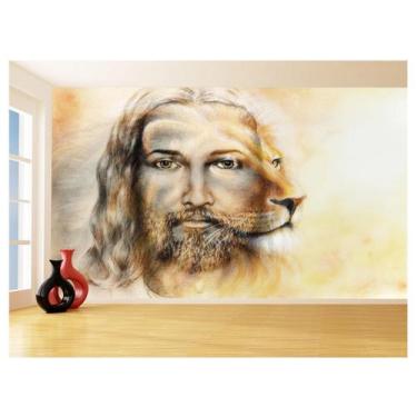 Imagem de Papel De Parede 3D Religioso Jesus Leão De Judá 3,5M Rl92 - Você Decor