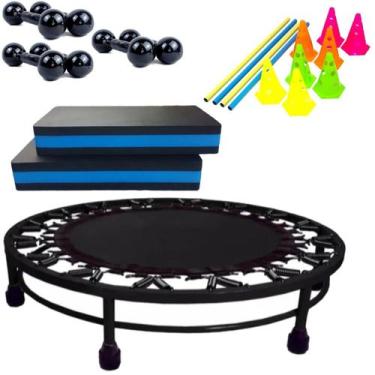 Imagem de Kit Treino Aeróbico Com Mini Jump + Step + Peso + Cones - Infinit