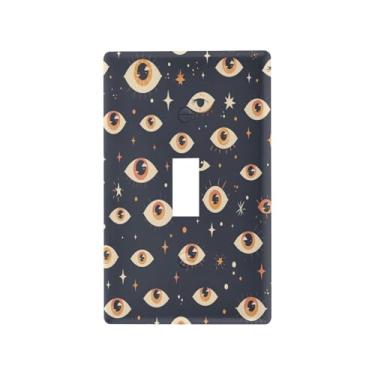 Imagem de Blueangle Capa de placa de parede para interruptor de luz - Capa de interruptor de luz simples com olhos de rabisco decorativo para tomada de parede, tamanho 1 - gangue 4,53 x 2,76 polegadas (368)