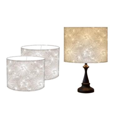 Imagem de Abajur de mesa, 33 cm L x 25 cm A impressão HD geométrico floral deixa abajur de mármore, abajures, decoração moderna para abajur de mesa e chão (Dente-de-leão)