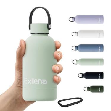Imagem de Garrafa de água Exllena Small 350 ml com tampa de alça verde sálvia