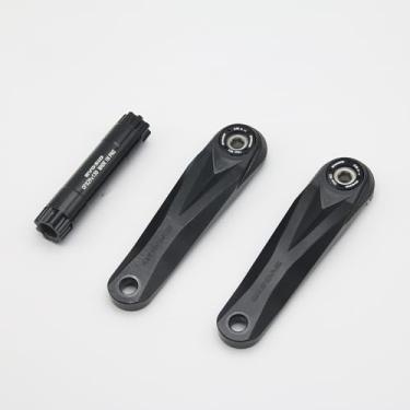 Imagem de EVOSID Pedaleira de mountain bike, braço de manivela oco 160/165/170 mm CNC liga de alumínio Crankset Trail Enduro Dub 29 eixo de manivela de bicicleta oco para GXP (preto, 170 mm)