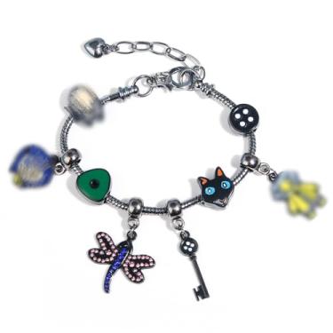 Imagem de Kbtany Pulseira com pingente Coraline – Acessórios para fantasia de Halloween da Coraline – Corrente de cobra removível DIY para mulheres, homens e fãs