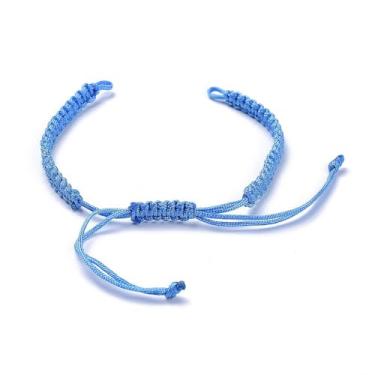 Imagem de KISSITTY 50 cabos trançados feitos à mão para pulseiras ajustáveis para berloques conectores, fio de nylon, fio de nylon, azul-celeste, meio acabamento, pulseira para fazer joias de amizade