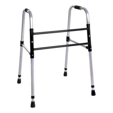 Imagem de Andador RETO Para Idoso Adulto Dobrável Em Alumínio Fixo Até100k - Agi
