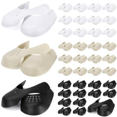 Imagem de Potchen 40 pares de protetores de vincos para tênis, protetor de dedo para homens e mulheres, corte livre, preto, branco, cinza, Preto, cinza, branco., 5-9