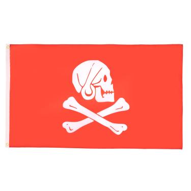 Imagem de AZ FLAG - Bandeira vermelha pirata Henry Avery - 2 x 3 pés - Faixa de piratas de caveira de poliéster 100D com dois ilhós de metal - Resistente ao desbotamento - Cores vivas - 60 cm x 3 pés - 90 x 60